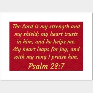 Bible Verse Psalm 28:7 Posters and Art